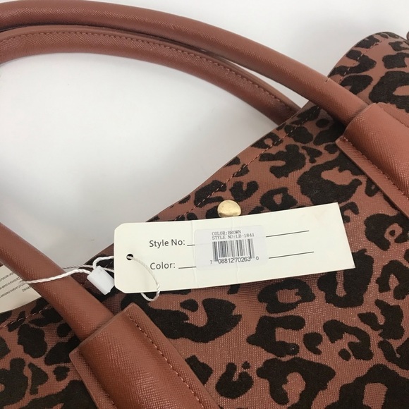 Ellie & Kate Brown Black Animal Print New With Tags Tote - Picture 10 of 15